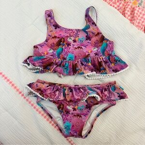 Posh Peanut Girls Pink Purple Mermaid Ruffle Bikini